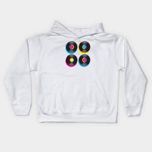 CMYK record discs Kids Hoodie